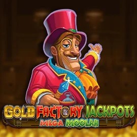 Gold Factory Jackpots Mega Moolah logo by Aurum Signature Studios Honeybetz Casino
