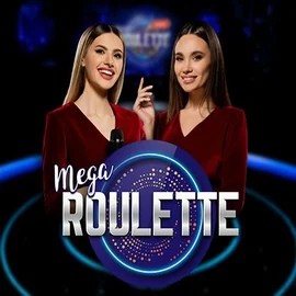 Mega Roulette online game logo by Pragmatic Play on honey-betzz.com