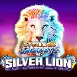 Stellar Jackpots with Silver Lion slot visual from Lightning Box Game available on honey-betzz.com